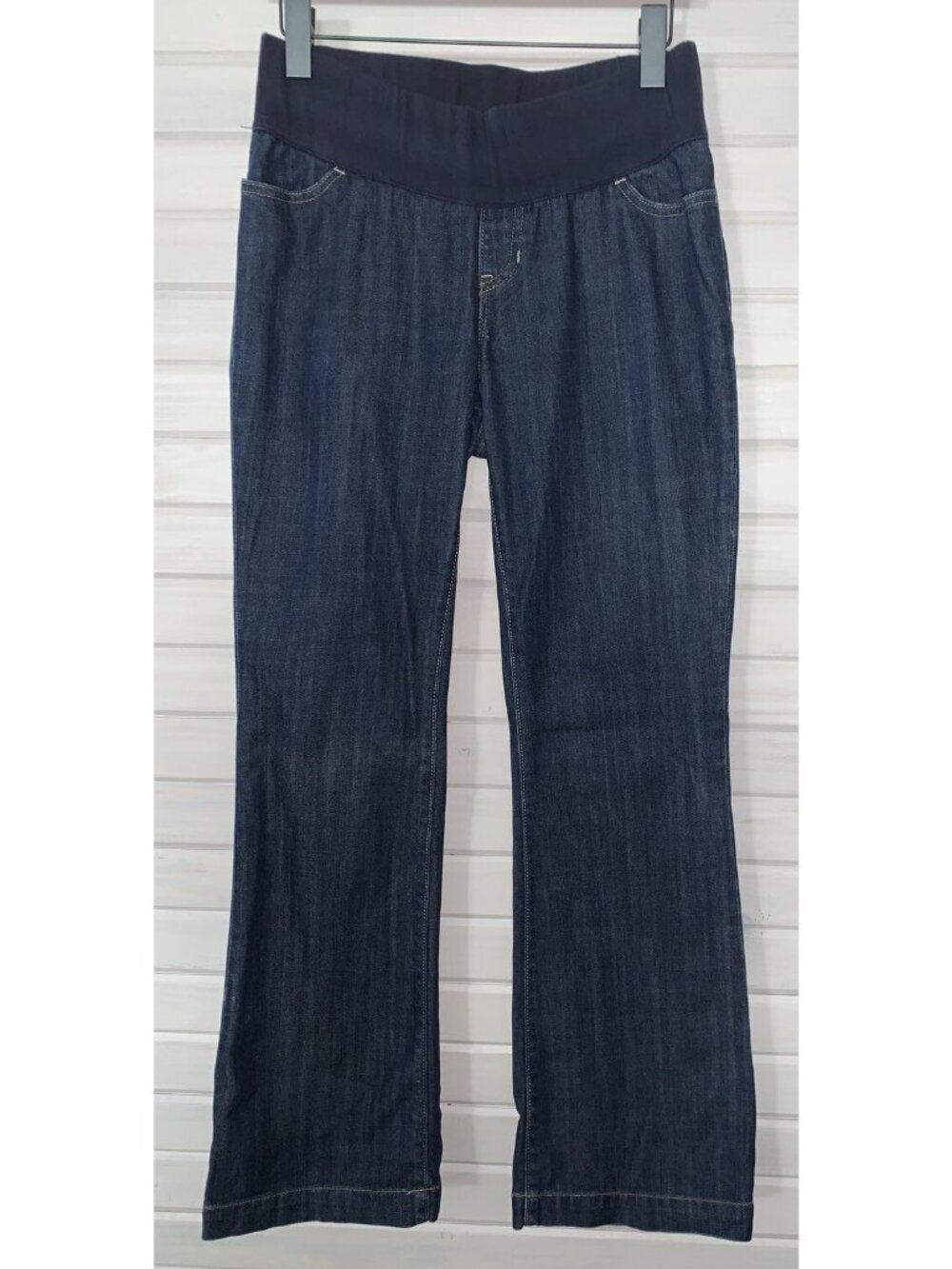 GAP MATERNITY Size 4 Reg Long & Lean Panel Jeans Stretch Medium Wash EUC